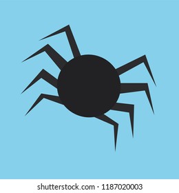 Spider. A spider on a blue background. Element of Halloween. Vector illustrations. EPS 10.