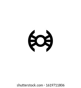 The spider on the circle vector logo. The insect with arround scare logo