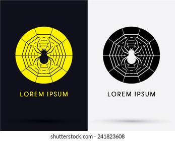 Spider on gossamer logo, symbol, icon, graphic, vector.