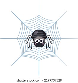 Spider On Spiderweb Isolated Cartoon Illustration Stock Vector (Royalty ...