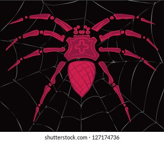 spider on the web black and red