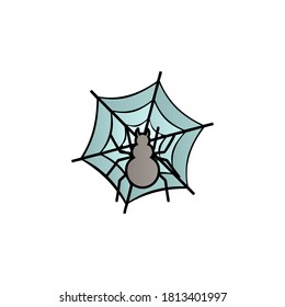 Spider on the web color gradient vector icon