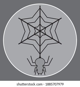 Spider on the web different shapes icon. eps 10