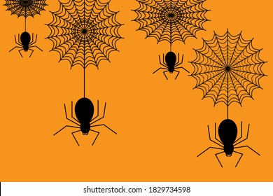 Spider on a web. Halloween Vector