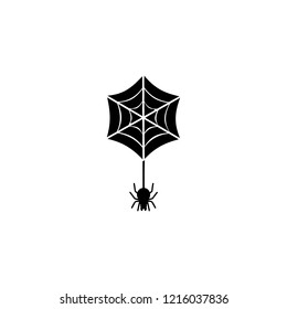 Spider on the web icon. Simple glyph vector of halloween set for UI and UX, website or mobile application
