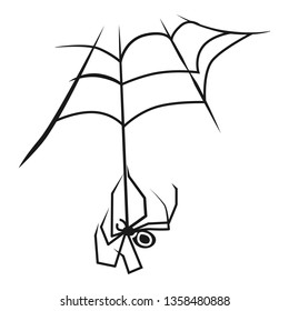 Spider on web icon. Simple illustration of spider on web vector icon for web design isolated on white background