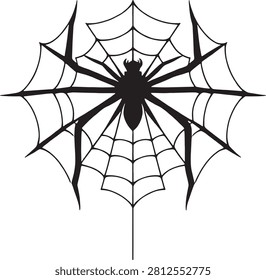 Spider on web in natural environment.