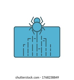 spider on web vector icon symbol virus malware isolated on white background