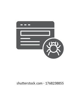 spider on web vector icon symbol virus malware isolated on white background