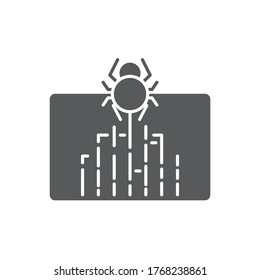 spider on web vector icon symbol virus malware isolated on white background
