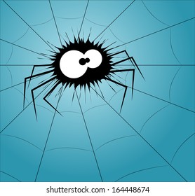 spider on a web. vector illustration