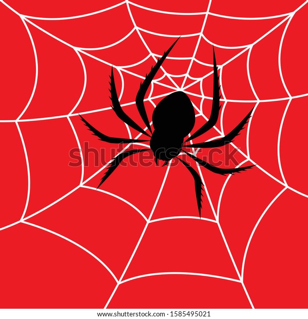 Spider On Spider Web Vector Illustration Stock Vector (Royalty Free ...