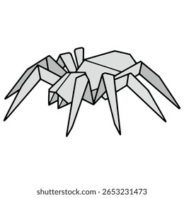 modelo de ilustração do vetor de cor plana do passatempo do animal do origami da aranha