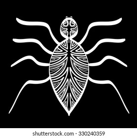 Spider with ornaments in ethnic style, vector illustration.