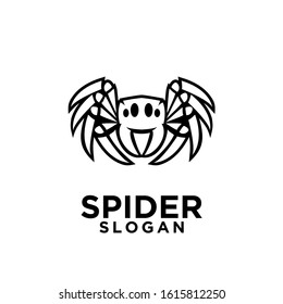 Spider outline black logo icon design vector illustration