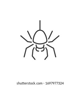 Spider. Outline icon. Animal vector illustration