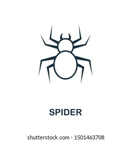 Spider outline icon. Thin line style from halloween icons collection. Pixel perfect simple element spider icon for web design, apps, software, print usage.