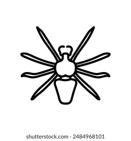 Icono de contorno de araña, Ilustración vectorial