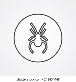 spider outline thin symbol, dark on white background, logo editable, creative template 