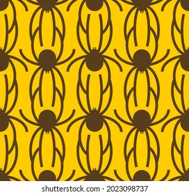 Spider pattern seamless. Arthropod animal background. vector texture