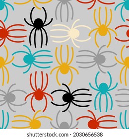 Spider pattern seamless. Arthropod animal background. vector texture