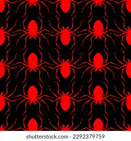 Spider pattern seamless. Poisonous dangerous insect background. Vector texture