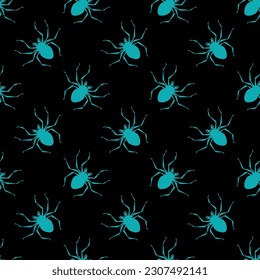 Spider pattern seamless. Poisonous dangerous insect background. Vector texture