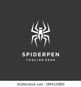 spider pen logo graphic design 