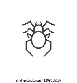 Spider pests line icon. linear style sign for mobile concept and web design. Spider insects outline vector icon. Bug Symbol, logo illustration. Pixel perfect vector graphics