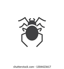 Spider pests vector icon. filled flat sign for mobile concept and web design. Spider insects simple solid icon. Bug Symbol, logo illustration. Pixel perfect vector graphics