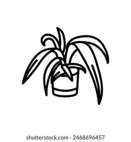 Spider Plant Isolated Icon, vector illustration