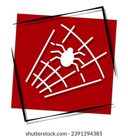 spider red banner in frame. Vector illustration.