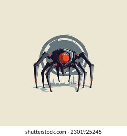 spider robots logo modern vector