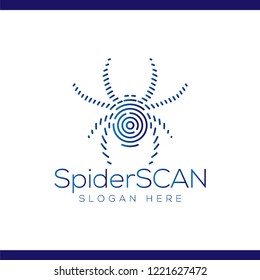 Spider Scan Technology Logo vector Element. Animal Technology Logo Template