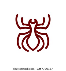 Spider scary line illustration creative design