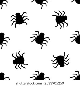 Spider seamless pattern doodle vector on white background