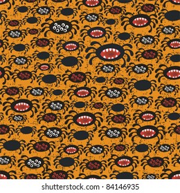 Spider seamless pattern. Vector texture