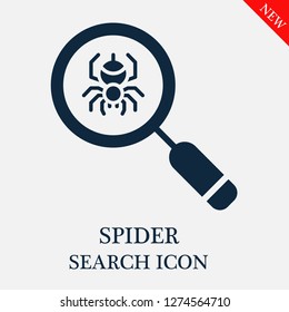 Spider search icon. Editable Spider search icon for web or mobile.