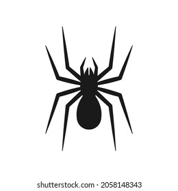 Spider shape silhouette. Insect icon symbol. Vector illustration image.
