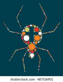 spider shape vector design by color point

