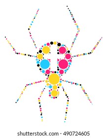 spider shape vector design by color point