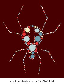 spider shape vector design by color point
