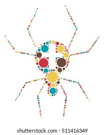 spider shape vector design by color point
