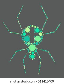 spider shape vector design by color point