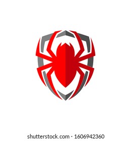 Spider and a shield logo template