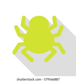 Spider sign illustration. Pear icon with flat style shadow path.
