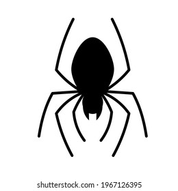 Spider silhouette icon. Clipart image isolated on white background.