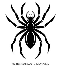 spider silhouette icon for graphic design, detailed spider silhouette vector icon, trendy spider logo vector collection