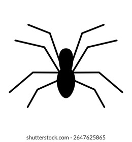 Spider silhouette icon. Halloween decor. Vector illustration.