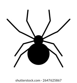 Spider silhouette icon. Halloween decor. Vector illustration.
